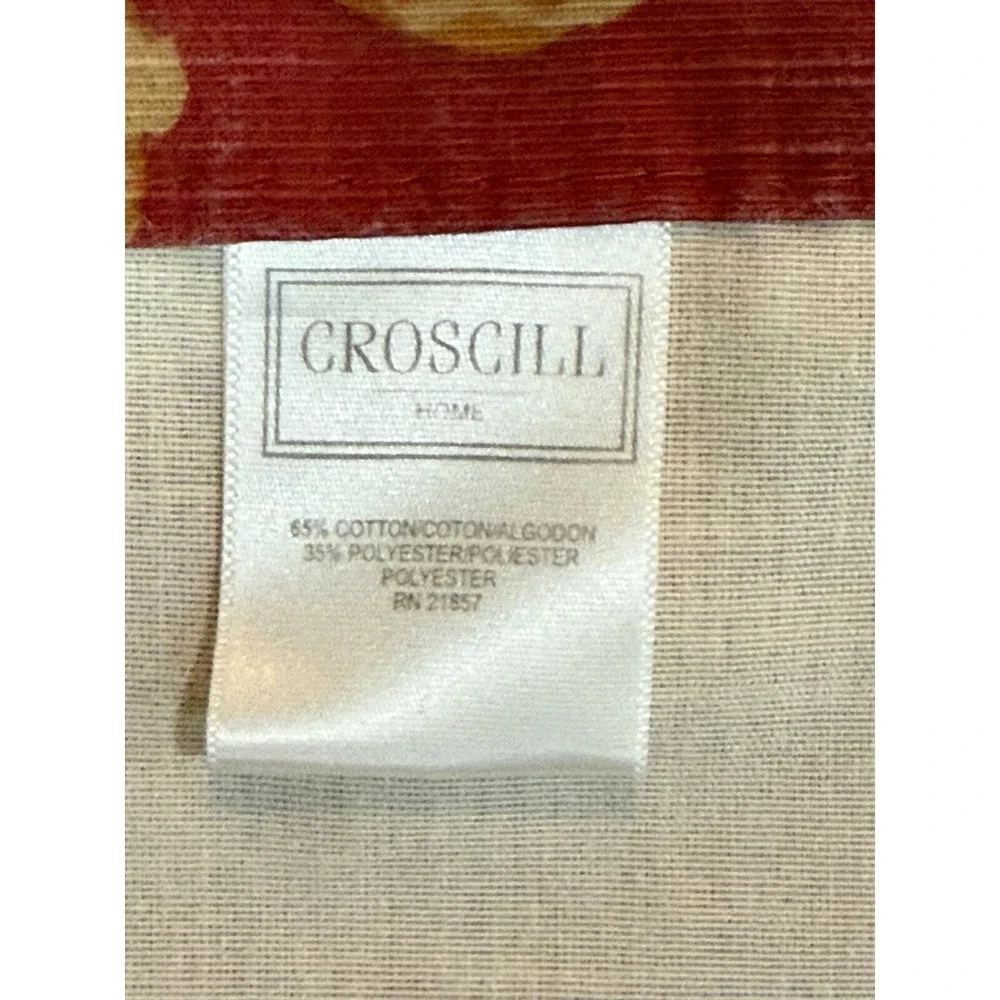 Croscill Serena Valance Red Floral‎ 40x23 Country Cottage Window Curtain